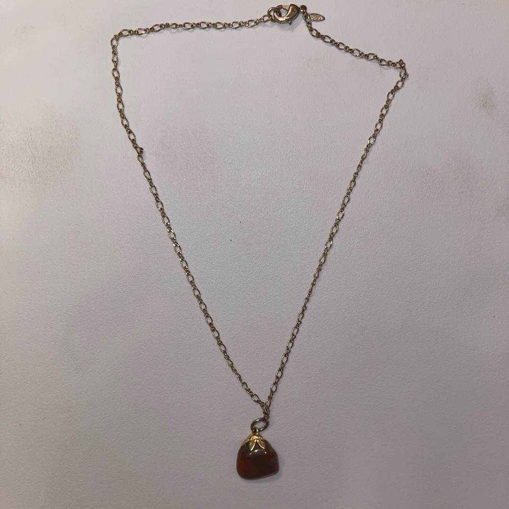 Gold Necklace with Stone